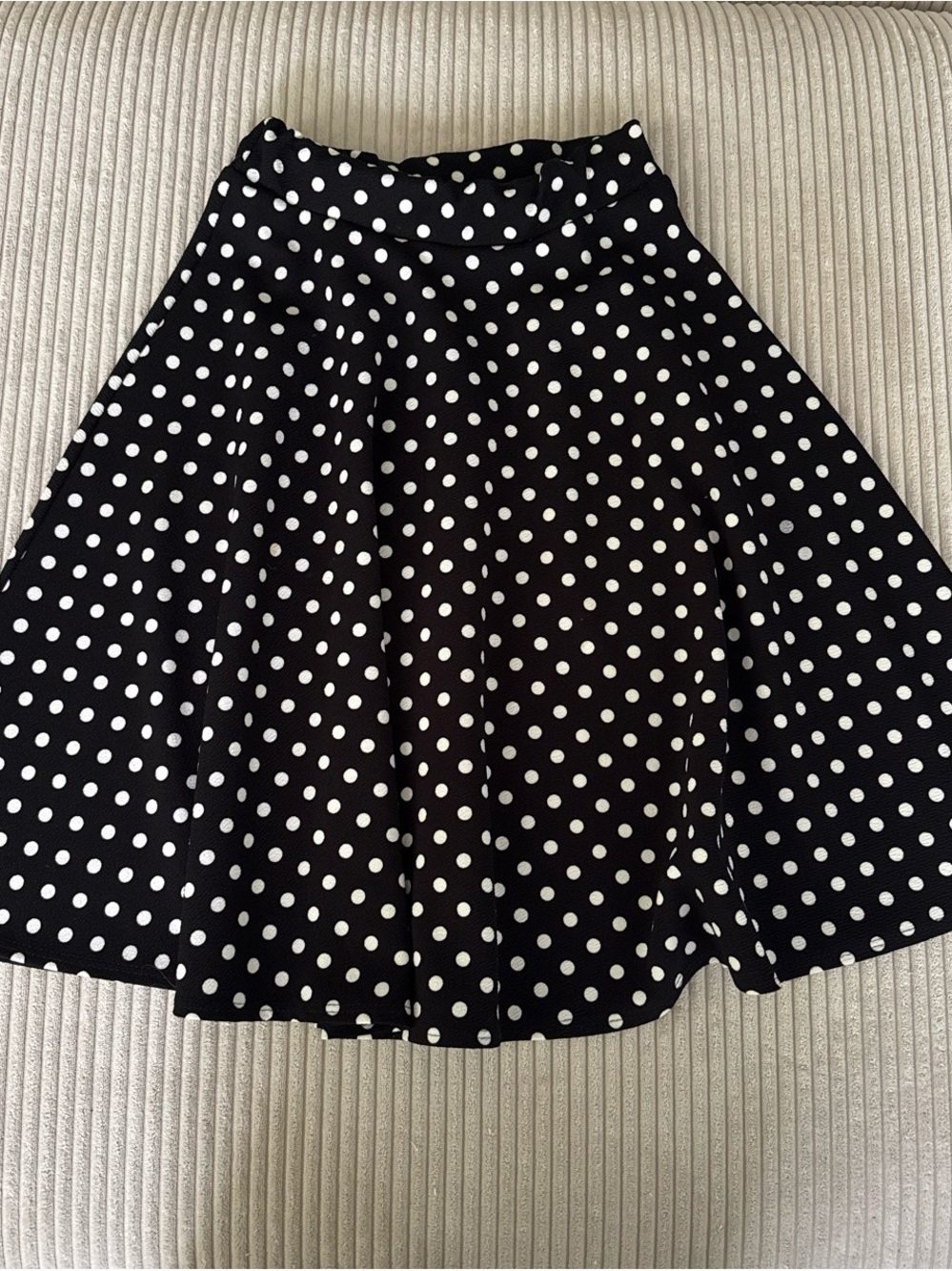 Black and White Polka Dot Skater Skirt